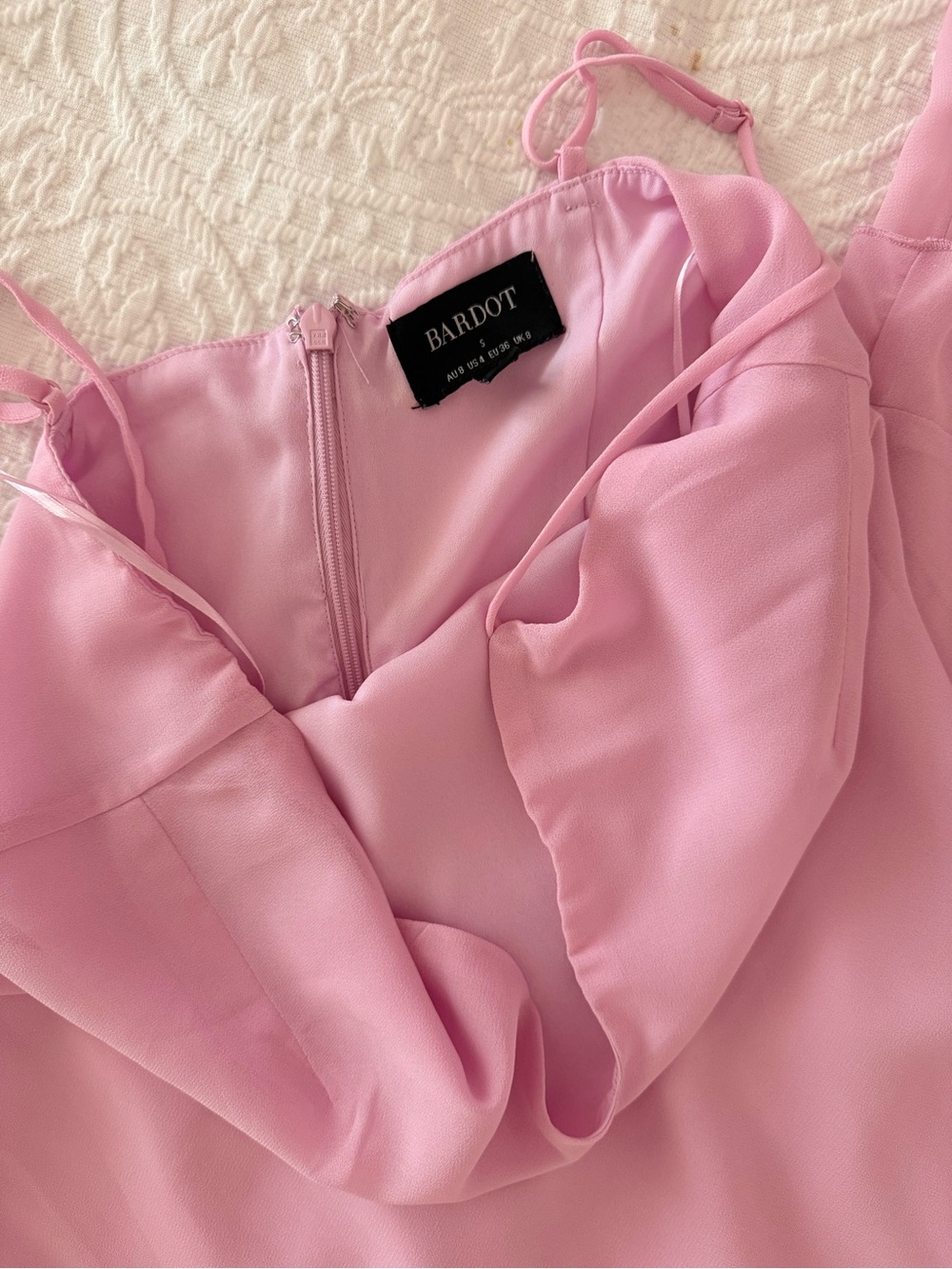 Pink Ruffle Maxi Skirt with High Slit - Picture 3 of 4